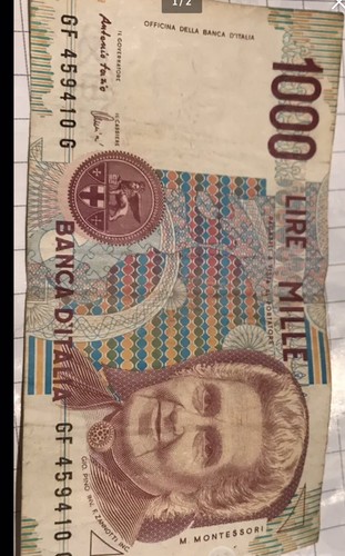 Banconota 1000 lire - banconota, montessori