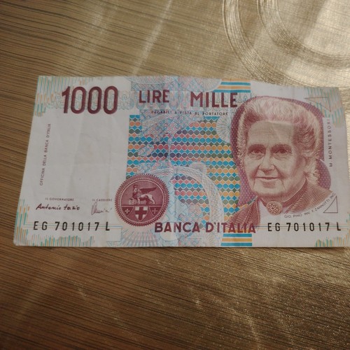 Banconota lire 1000 - 1000, montessori
