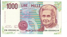 1000 LIRE MONTESSORI SERIE